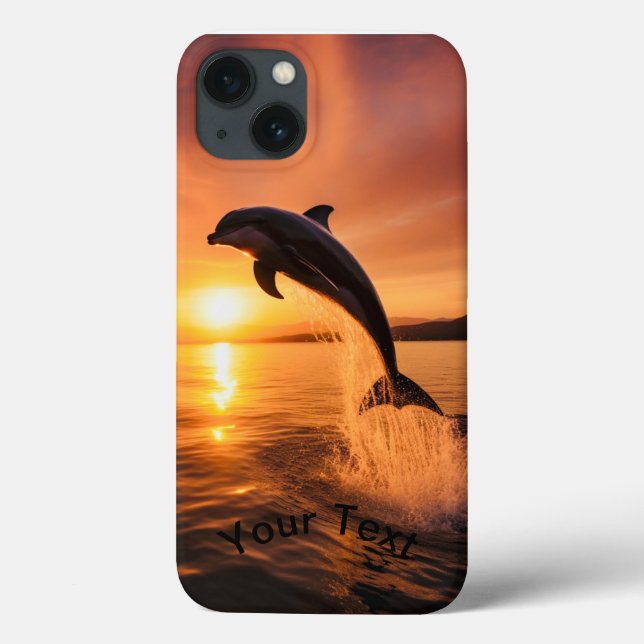 Coques Case-Mate iPhone Dauphin Au Coucher De Soleil D'Or (Verso)