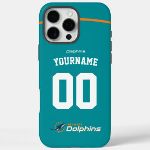 Coques iPhone 16 Pro Max Dauphins Personnalisés Jersey Football Américain