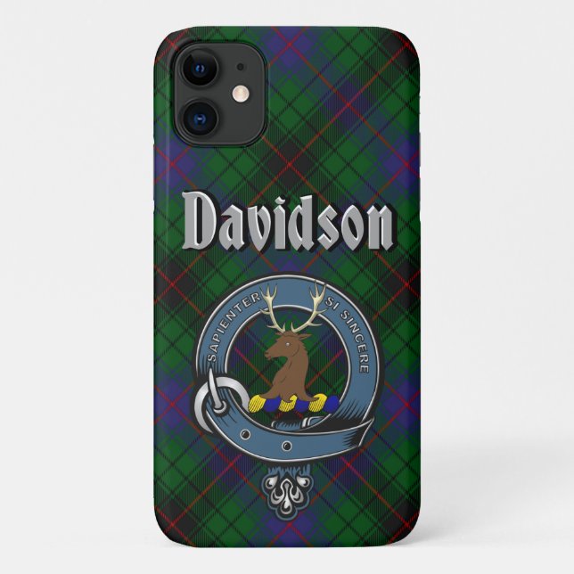 Coques Case-Mate iPhone Davidson Clan Badge & Tartan Phone Case (Dos)