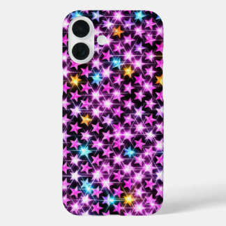 Coques iPhone 16 Plus de belles étoiles violettes colorées brillantes