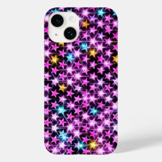 Coque Pour iPhone 14 de belles étoiles violettes colorées brillantes