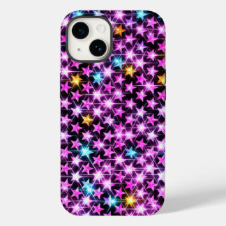 Coque Pour iPhone 14 de belles étoiles violettes colorées brillantes