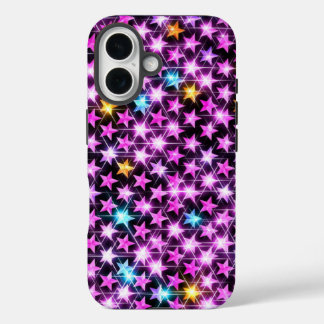Coque Pour iPhone 16 de belles étoiles violettes colorées brillantes