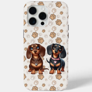 Coque iPhone 15 Pro Max De mignons amis dachshund