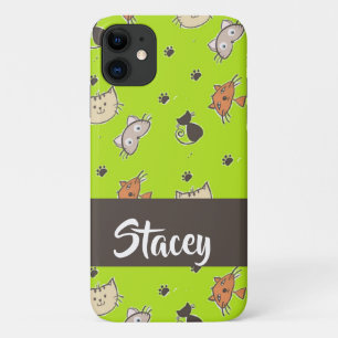 Case-Mate iPhone Case De mignons chats en vert