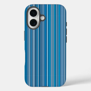 Coque Pour iPhone 16 De nombreuses bandes multicolores dans le bleu