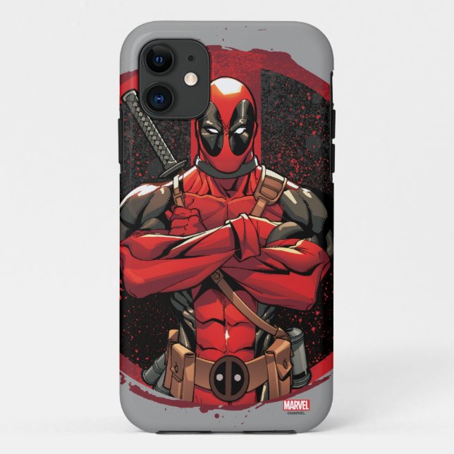 Coques Case-Mate iPhone Deadpool dans le logo Paint Splatter (Dos)
