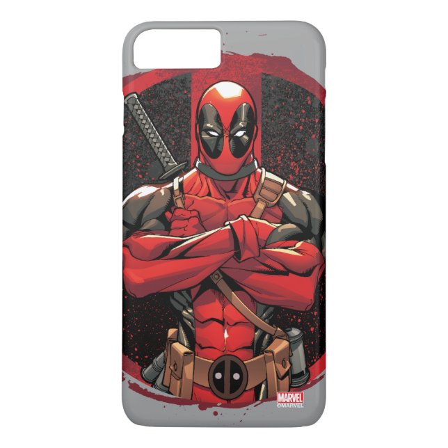 Coques Case-Mate iPhone Deadpool dans le logo Paint Splatter (Dos)