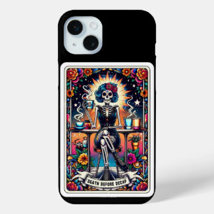 Coque iPhone 15 Mini Décès avant la collecte de la carte Tarot Decaf