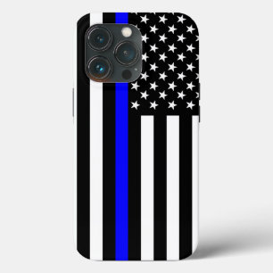 Case-Mate iPhone Case Décor à Drapeau Américain de Ligne Bleue Mince