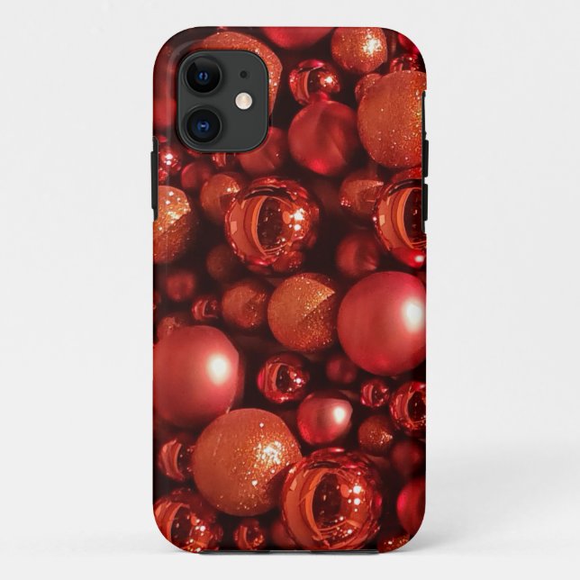 Coques Case-Mate iPhone Décor de Noël Baubles rouges (Dos)