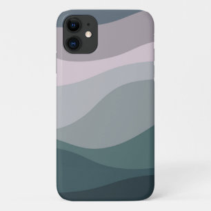 Case-Mate iPhone Case Décor de vagues de style rétro violet et turquoise