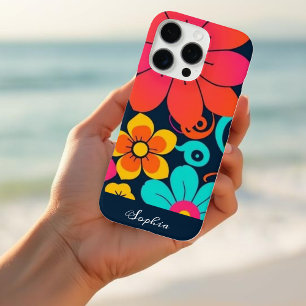 Coques iPhone 16 Pro Décor Dopamine - Fleurs Funky Lumineuses-Retro