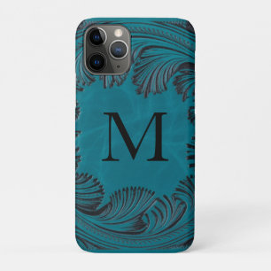 Case-Mate iPhone Case Décor Floral Occidental en Cuir turquoise