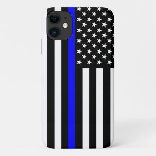 Coque iPhone 11 Décoration de drapeau américain Thin Blue Line
