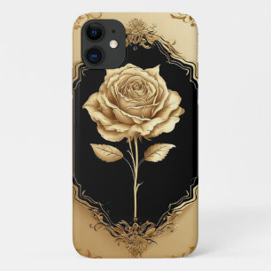 Case-Mate iPhone Case Décoration de rose embellie dorée