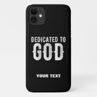 DÉDIÉ À DIEU COOL PERSONNALISABLE TEXTE BLANC
