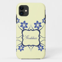 Déesse Floral iPhone 5 BT Coque, Bleu