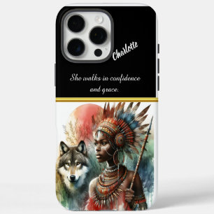 Coques iPhone 16 Pro Max Déesse guerrière avec son compagnon de loup