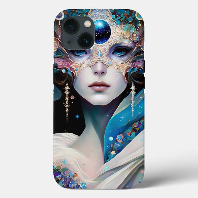 Coques Case-Mate iPhone Déesse masquée cosmique Queen Imaginaire Art (Verso)