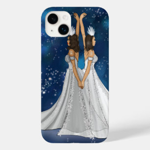 Coque Pour iPhone 14 Plus Déesse Zodiac Gemini dans l'espace céleste bleu