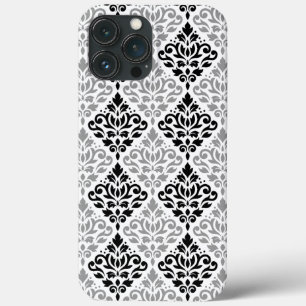 Case-Mate iPhone Case Défiler Damask Grand Motif noir gris blanc