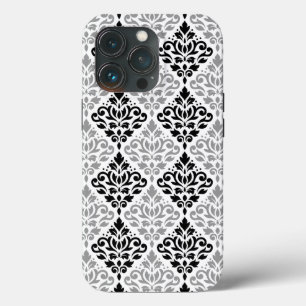 Case-Mate iPhone Case Défiler Damask Grand Motif noir gris blanc
