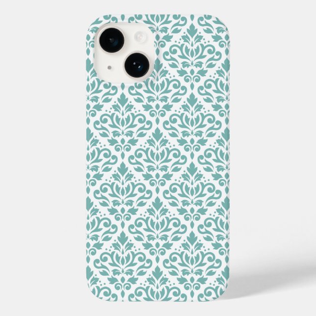 Coques Case-Mate iPhone Défiler Damask Motif Turquoise (Verso)