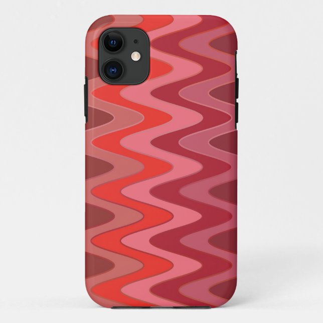 Coques Case-Mate iPhone Dégradants de couleur ZigZag Waves - rouge (Dos)