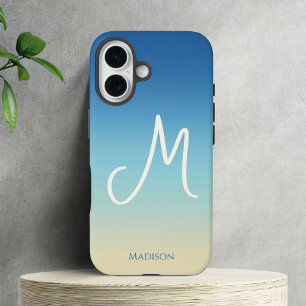 Coque Pour iPhone 16 Dégradé de plage Monogramme