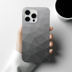 Coque iPhone 15 Pro Max Dégradé gris clair motif en maille géométrique