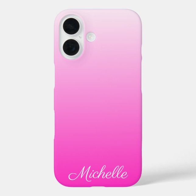 Coques Case-Mate iPhone dégradé personnalisé à deux tons foncé rose chaud (Verso)