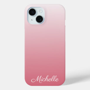 Coque Pour iPhone 15 dégradé personnalisé ombre saumon rose Coque-Mate