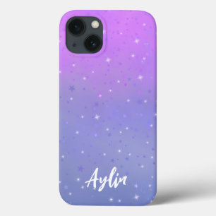 Case-Mate iPhone Case Dégradé violet et bleu ombre avec étoiles