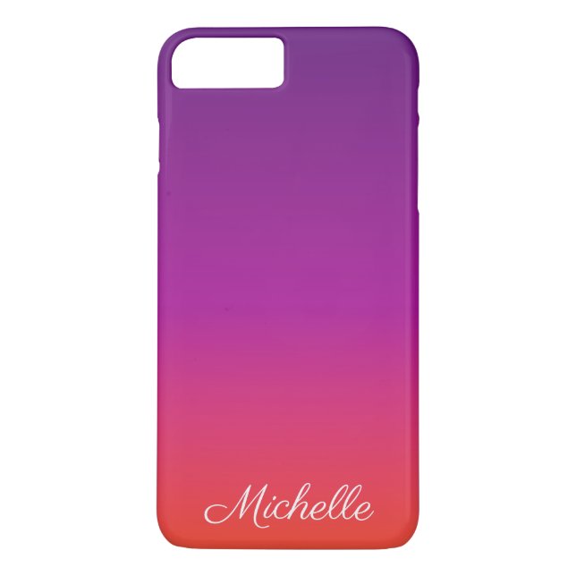 Coques Case-Mate iPhone dégradé violet, rose et orange foncé (Dos)