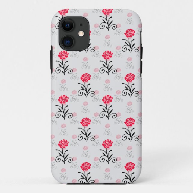 Coques Case-Mate iPhone Délicat Motif floral rouge (Dos)