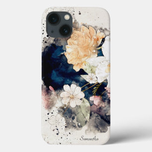 Case-Mate iPhone Case Délicat rose oranger floral bleu aquarelle splash
