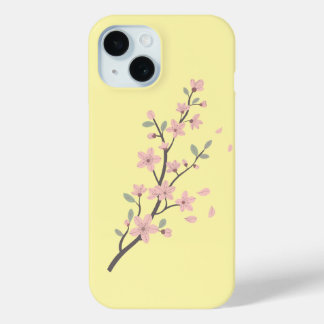Coque Pour iPhone 15 Delicate Cherry Blossom Branch Illustration
