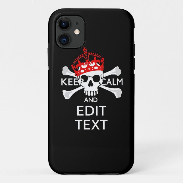 Coques Case-Mate iPhone Demandez à votre texte de garder calme Crossbones  (Dos)