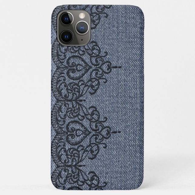 Coques Case-Mate iPhone *~* Demin et Black Lace Romantique (Dos)