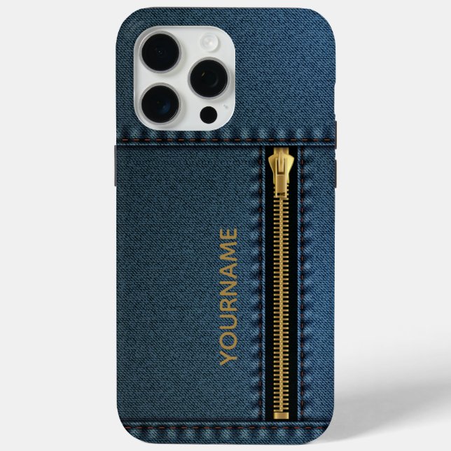 Coques Case-Mate iPhone Denim élégant avec Zipper (Verso)