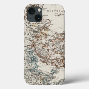 Etui iPhone 13 Denmark Atlas Map with 5 inset maps