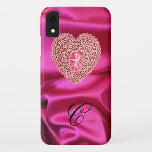 Case-Mate iPhone CASE DENTELLE DE CUPIDON COEUR SOIE ROSE FUCHSIA TISSU