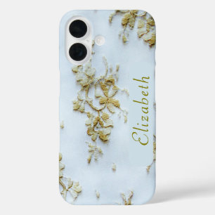 Coque Pour iPhone 16 Dentelle d'or fille Feminine et élégant