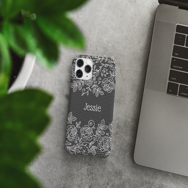 Coques Case-Mate iPhone Dentelle florale transparente unique personnalisée (Créateur téléchargé)