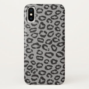 Coque Case-Mate Pour iPhone Dentelle nette noire avec le motif de léopard sur
