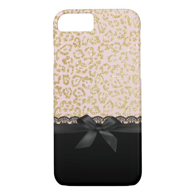 Coques Case-Mate iPhone Dentelle noire chic et ruban d'empreinte de (Dos)