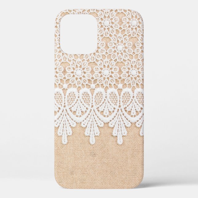 Coques Case-Mate iPhone Dentelle ornementale blanche sur la conception du  (Verso)