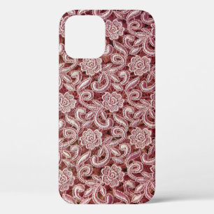 Case-Mate iPhone Case Dentelle rose, motif de roses anciennes.