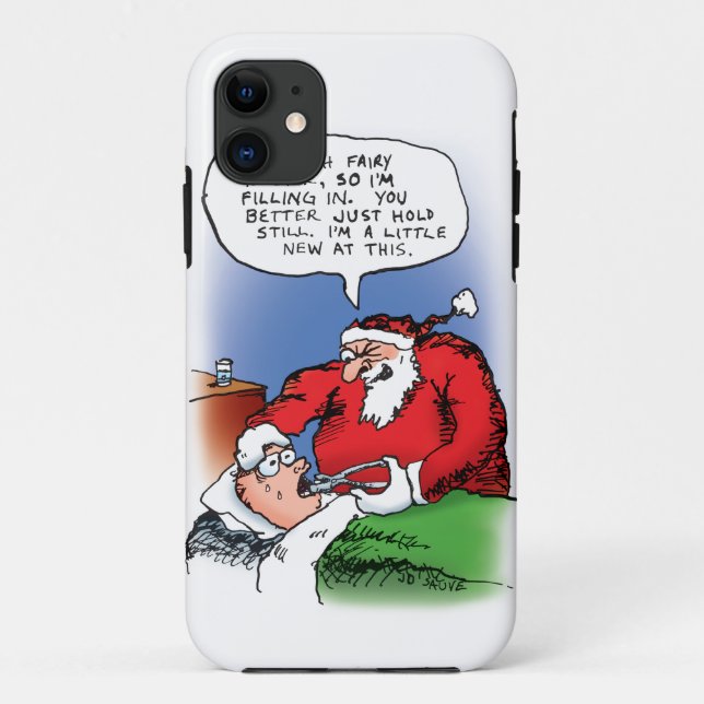 Coques Case-Mate iPhone Dents Fairy Père Noël Drôle Carton de Noël (Dos)